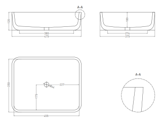 Накладная раковина Salini Gloria 09 S-Stone 1102209M 48см белый матовый